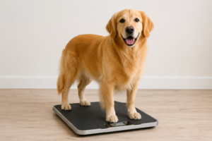 dog on scale