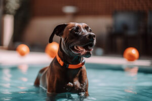 dog swimming for daily exercise routine