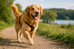 active dog walking outdoors building stamina and endurance