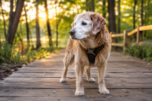 senior dog outside